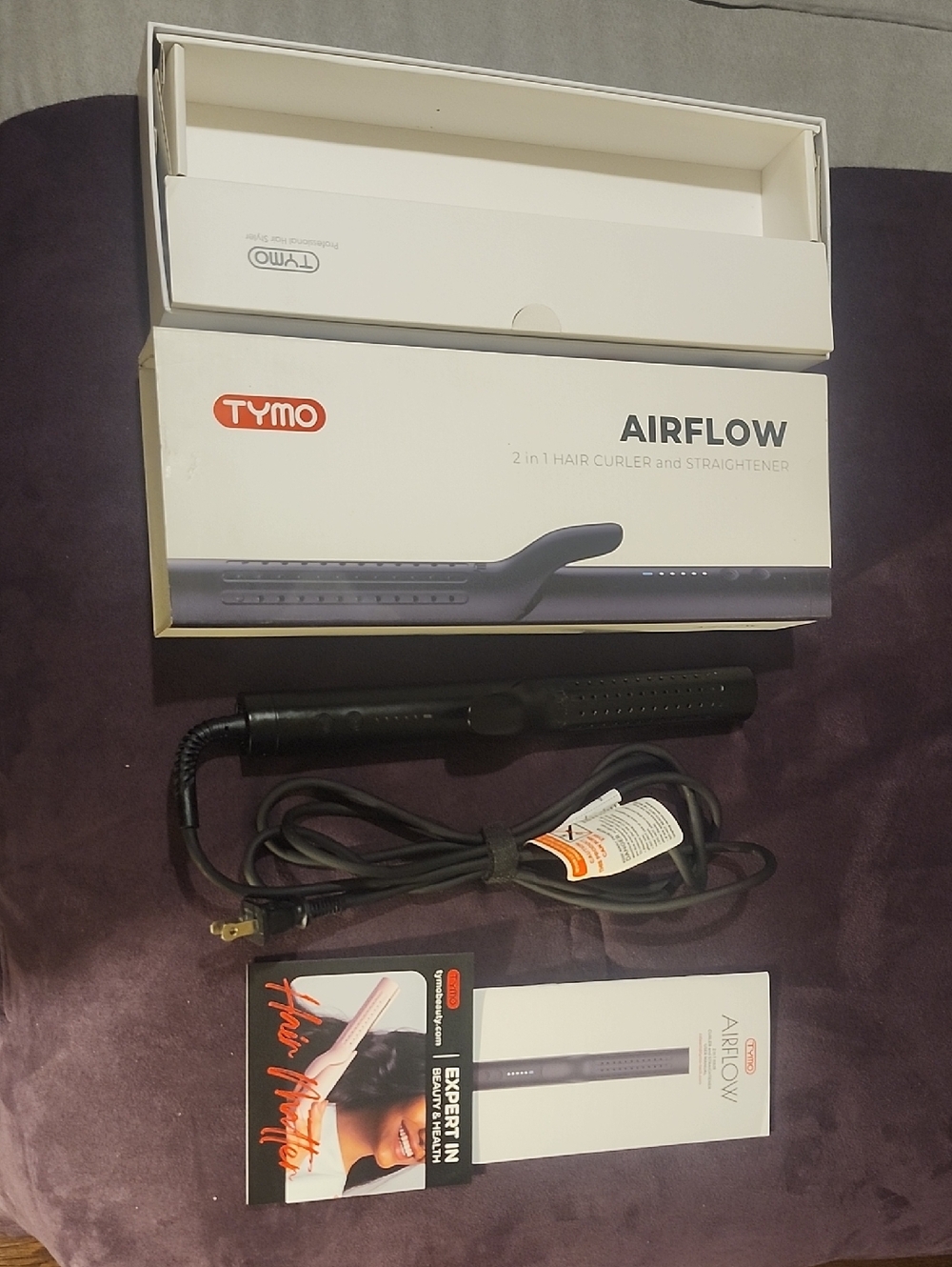 TYMO Airflow 2in1 Curler and Straightener BLACK  Like New, Used Once